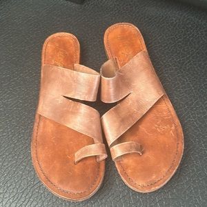 Free People Asymmetrical Strap Leather Sandals